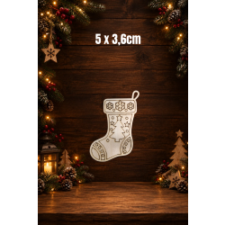 Skarpeta świąteczna 5cm, sklejka 3mm